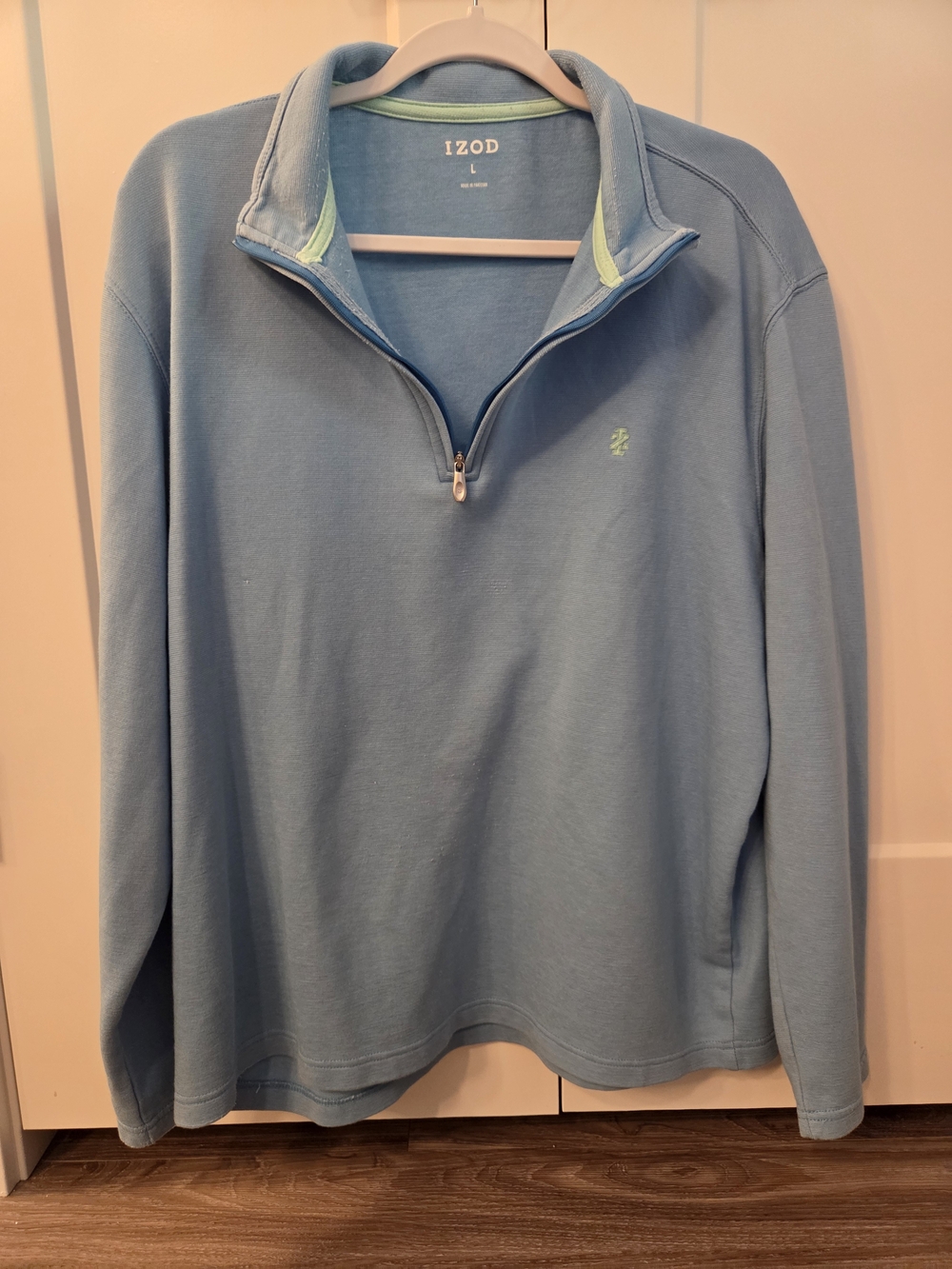 IZOD Light Blue Quarter-Zip Pullover Sweater